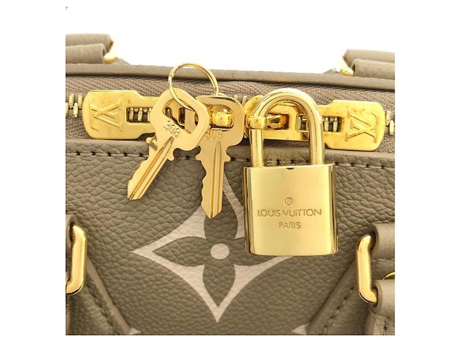 Borsa Boston Louis Vuitton Bicolor Monogram Empreinte Speedy Bandoulière Grigio Crudo - vista 3