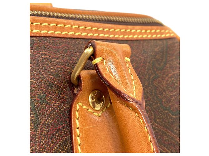 Borsa Boston in PVC marrone Etro - vista 11