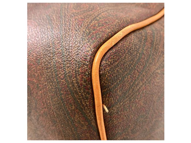 Borsa Boston in PVC marrone Etro - vista 13