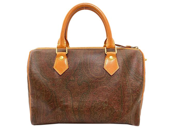 Borsa Boston in PVC marrone Etro - vista 2