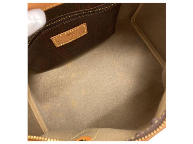 Borsa Boston in PVC marrone Etro - vista 4