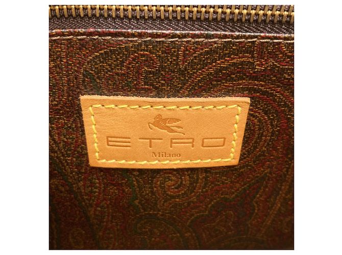 Borsa Boston in PVC marrone Etro - vista 6
