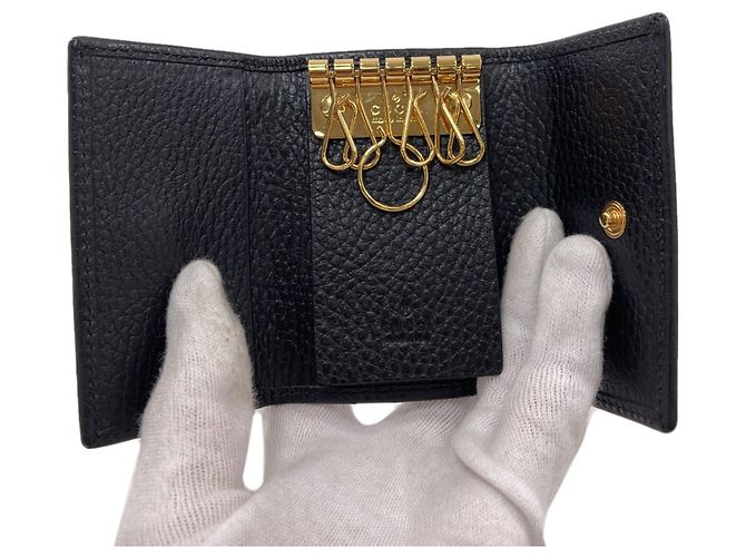 Gucci GG Marmont Leder-Schlüsselanhänger Schwarz - Ansicht 4