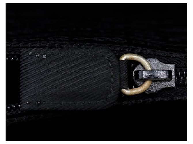 Prada Logo Bestickte Tote Bag Schwarz - Ansicht 12