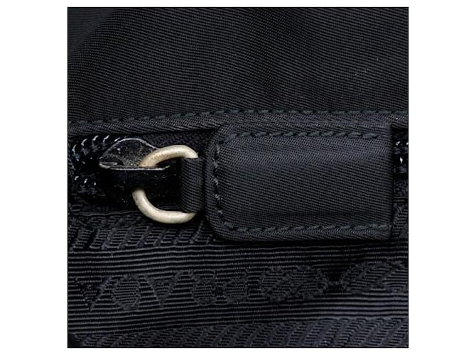 Prada Logo Bestickte Tote Bag Schwarz - Ansicht 13