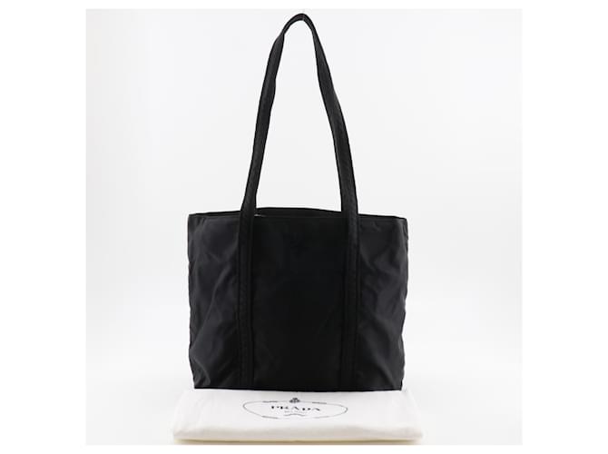Prada Logo Bestickte Tote Bag Schwarz - Ansicht 15