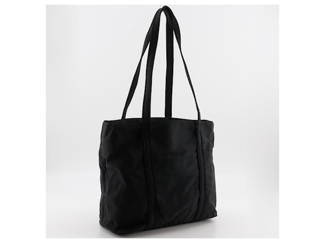 Prada Logo Bestickte Tote Bag Schwarz - Ansicht 3