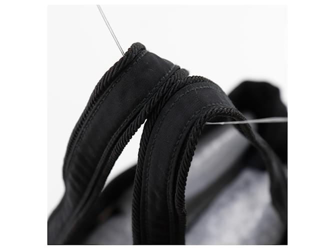 Prada Logo Bestickte Tote Bag Schwarz - Ansicht 5