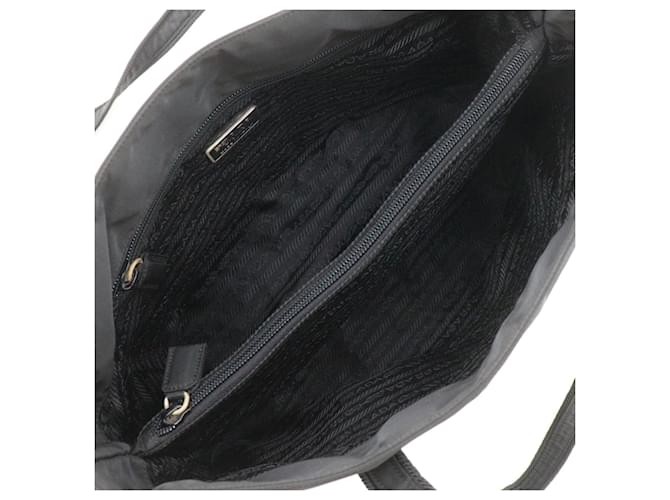 Prada Logo Bestickte Tote Bag Schwarz - Ansicht 6