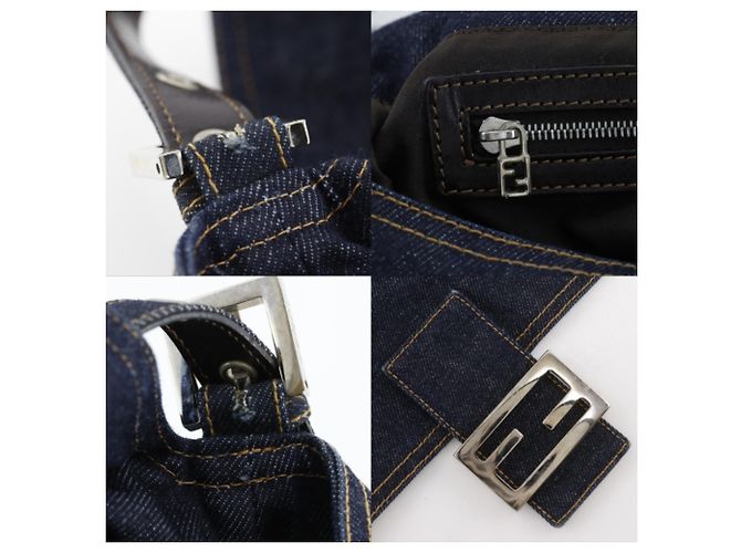 Borsa a tracolla Fendi Mamma Bucket Blu navy - vista 13