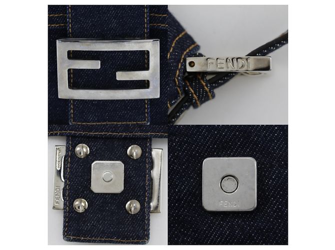 Borsa a tracolla Fendi Mamma Bucket Blu navy - vista 14