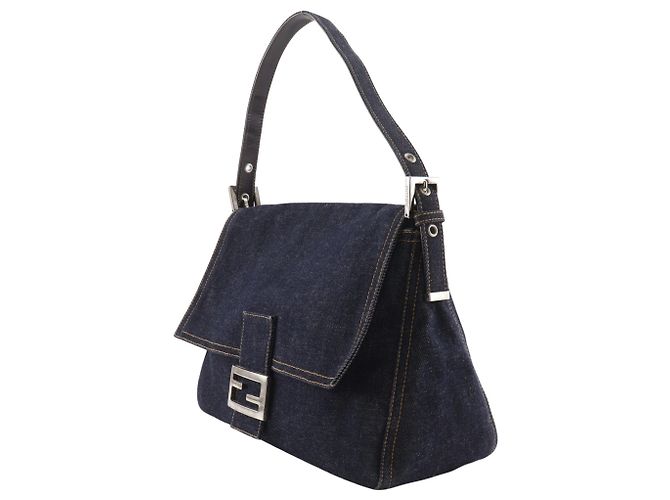 Borsa a tracolla Fendi Mamma Bucket Blu navy - vista 2