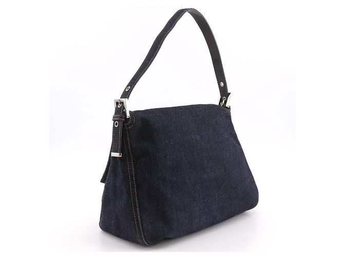 Borsa a tracolla Fendi Mamma Bucket Blu navy - vista 3