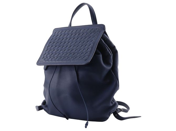 Zaino Bottega Veneta Intrecciato Blu - vista 2