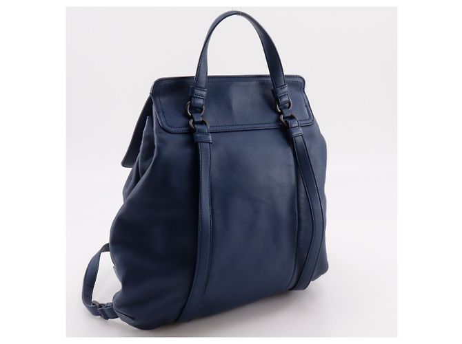 Zaino Bottega Veneta Intrecciato Blu - vista 3