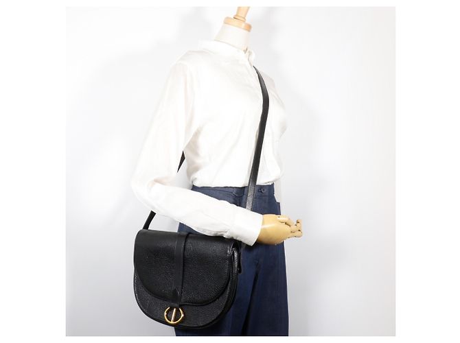 Borsa a tracolla Christian Dior nera con logo CD Nero - vista 13