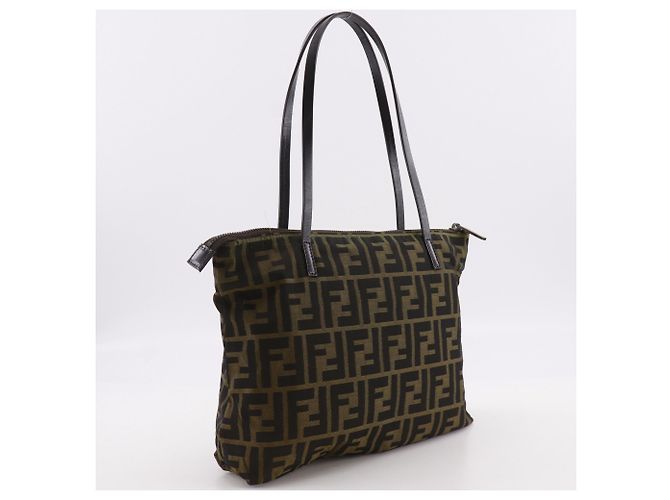Fendi Zucca Tote Bag Braun Nylon Canvas - Ansicht 3