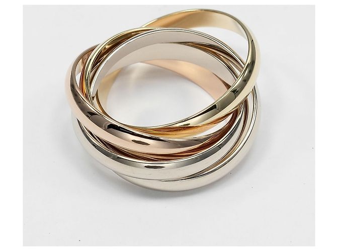 Cartier Trinity 5-Ring Band Ring Silber Golden - Ansicht 3