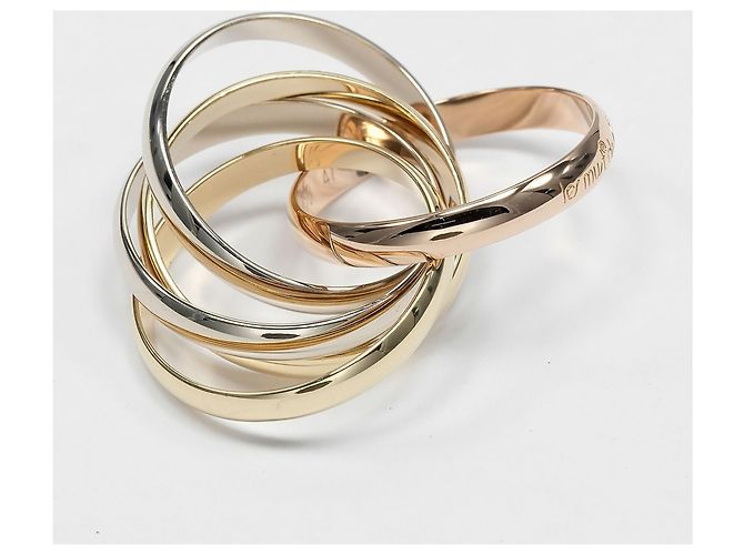 Cartier Trinity 5-Ring Band Ring Silber Golden - Ansicht 6