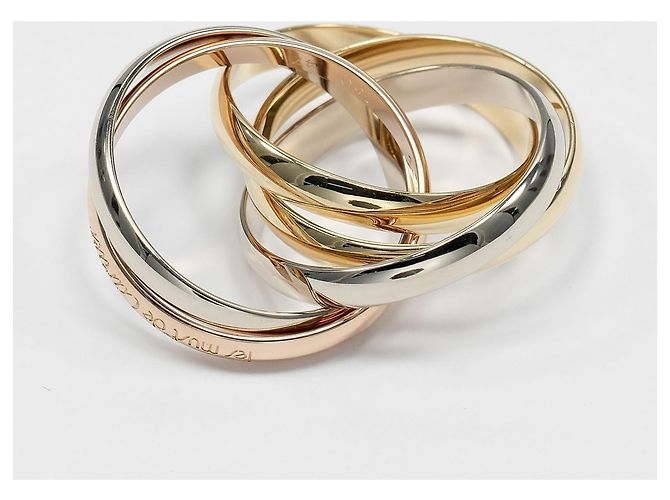 Cartier Trinity 5-Ring Band Ring Silber Golden - Ansicht 7