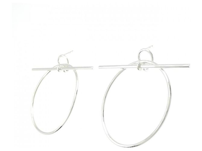 Hermès Pendientes de botón Echappet en plata Hermes - vista 2