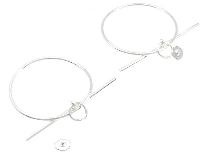 Hermès Pendientes de botón Echappet en plata Hermes - vista 3