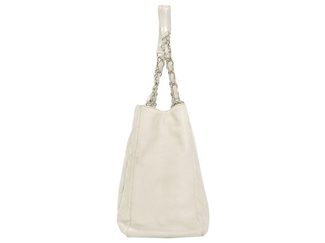 Chanel Coco Mark Matelassé Tote Bag Weiß - Ansicht 3