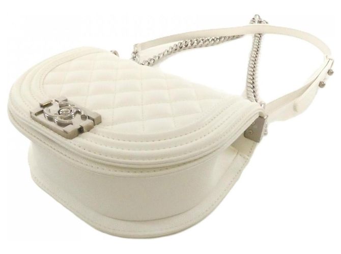 Borsa a Spalla Chanel Boy Line AS3350 Bianco - vista 3