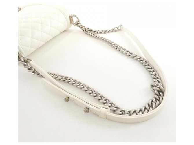 Borsa a Spalla Chanel Boy Line AS3350 Bianco - vista 5