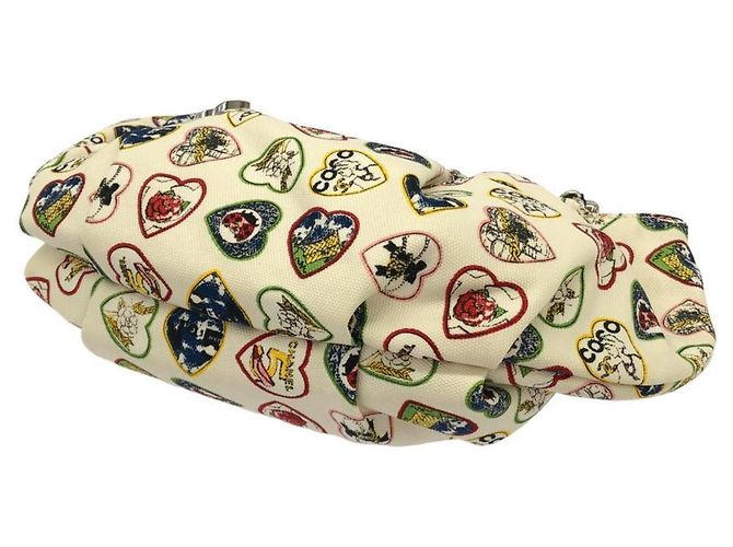 Borsa Chanel 31412 in tela avorio Crudo - vista 3