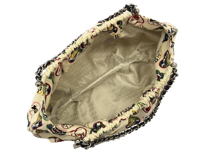 Borsa Chanel 31412 in tela avorio Crudo - vista 6
