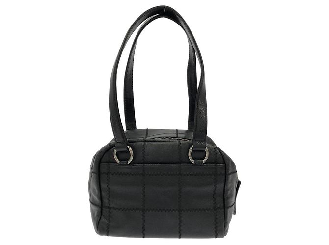 Borsa a tracolla Chanel 26134 in pelle di vitello martellata nera Nero - vista 2