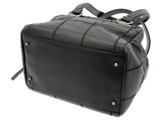 Borsa a tracolla Chanel 26134 in pelle di vitello martellata nera Nero - vista 3