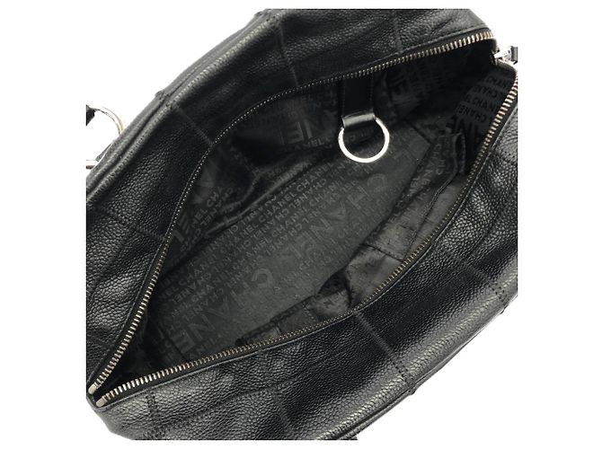 Borsa a tracolla Chanel 26134 in pelle di vitello martellata nera Nero - vista 7