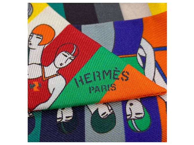 Hermès Pañuelo de seda Twilly Hermes Roja Verde Naranja - vista 4