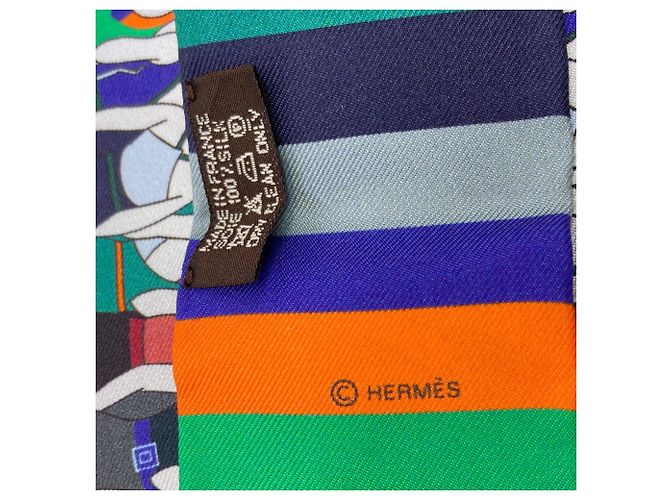 Hermès Pañuelo de seda Twilly Hermes Roja Verde Naranja - vista 5