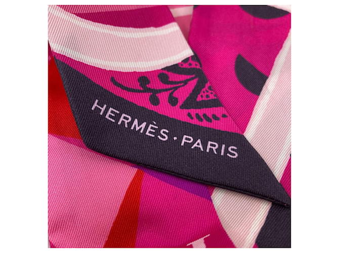 Hermès Foulard in seta Twilly Hermes Rosa - vista 3