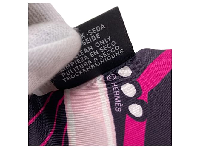 Hermès Foulard in seta Twilly Hermes Rosa - vista 4