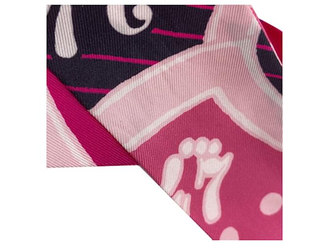 Hermès Foulard in seta Twilly Hermes Rosa - vista 6