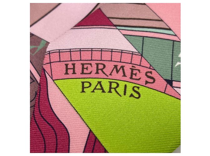 Hermès Pañuelo de seda Twilly Hermes Rosa - vista 3