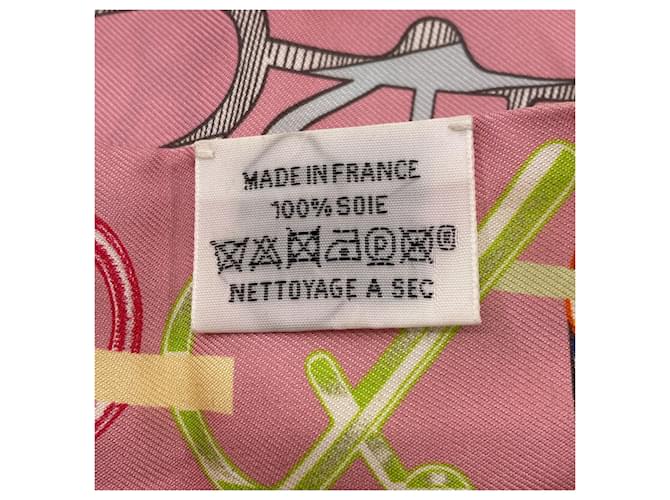 Hermès Foulard in seta Twilly Hermes Rosa Beige - vista 6
