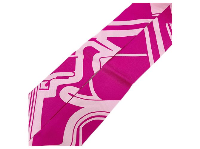 Hermès Pañuelo de seda Twilly Hermes Rosa - vista 2