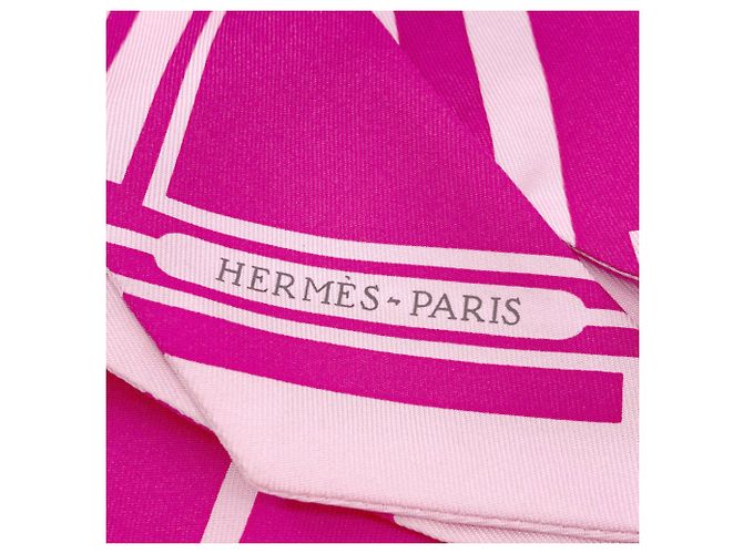 Hermès Pañuelo de seda Twilly Hermes Rosa - vista 3