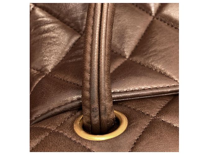 Borsa Tote Chanel Matelassé Marrone - vista 14