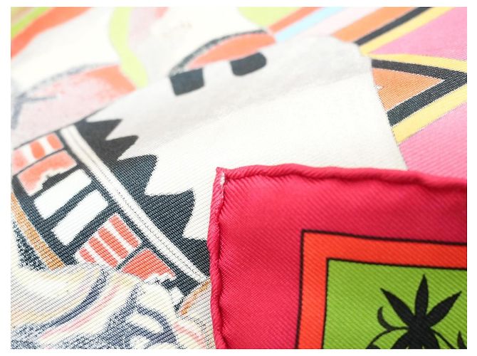 Carré Hermès Kachina di Kermit Oliver in seta 90cm Rosa Multicolore - vista 11