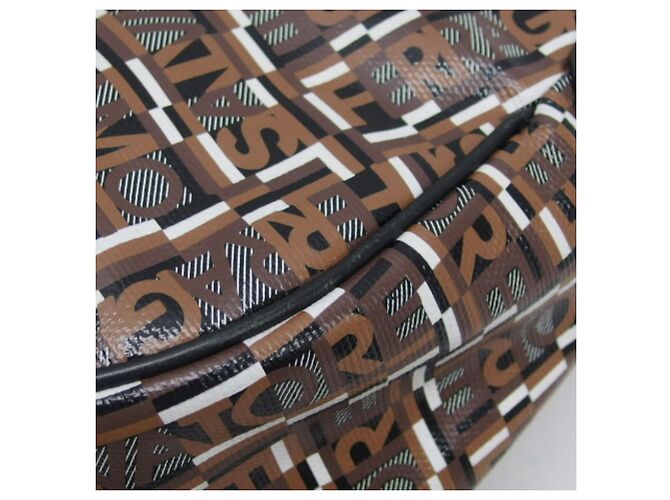 Borsa a tracolla stampata Salvatore Ferragamo Nero Multicolore Marrone scuro - vista 10