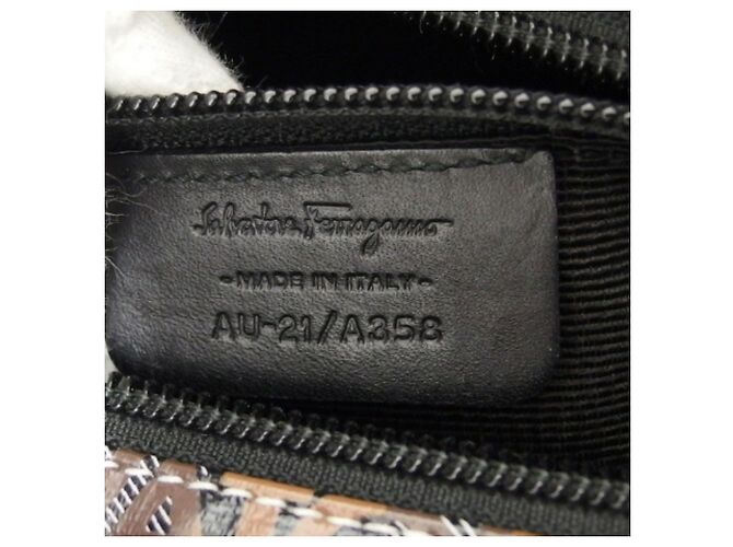 Borsa a tracolla stampata Salvatore Ferragamo Nero Multicolore Marrone scuro - vista 8