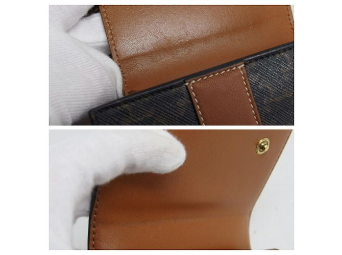 Céline Portafoglio piccolo trifold Celine Marrone Marrone scuro - vista 10