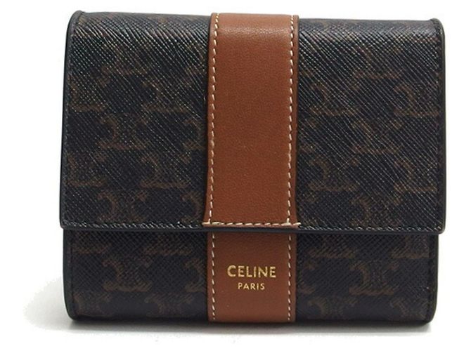 Céline Portafoglio piccolo trifold Celine Marrone Marrone scuro - vista 2