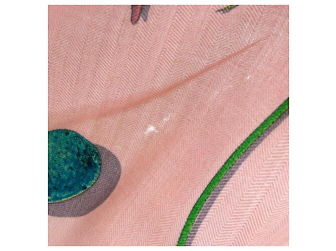 Hermès Hermes Carre Jeun 140 Schal - Fleur et Plume Pink Mehrfarben - Ansicht 10